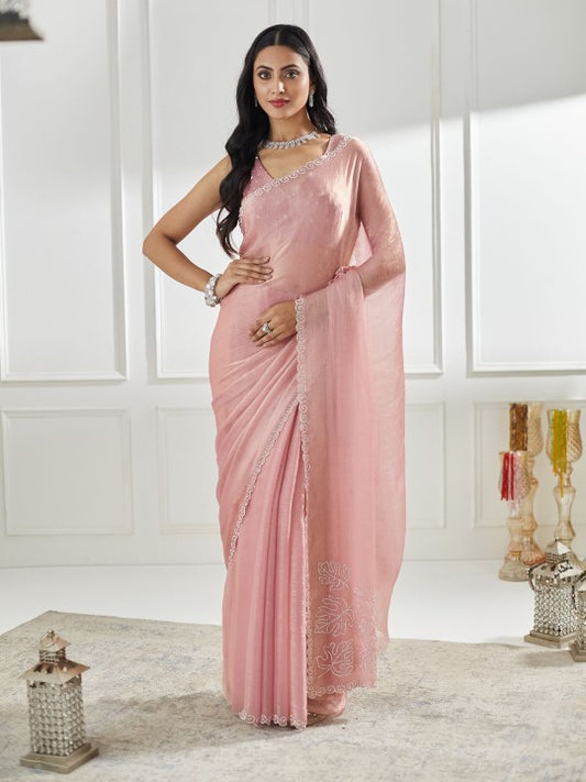 Embellished Beads and Stones Pure Silk Saree