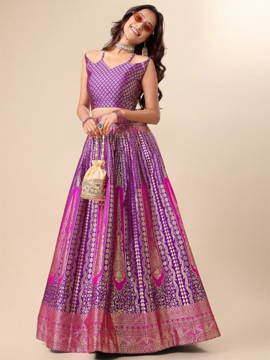 Ready to Wear Lehenga & Unstitched Blouse With Dupatta