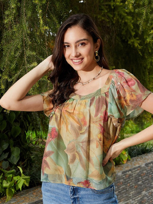 Tropical Print Top