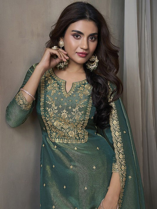 Women Floral Embroidered Regular Kurti with Sharara & Dupatta