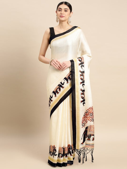 Ethnic Motifs Silk Blend Saree