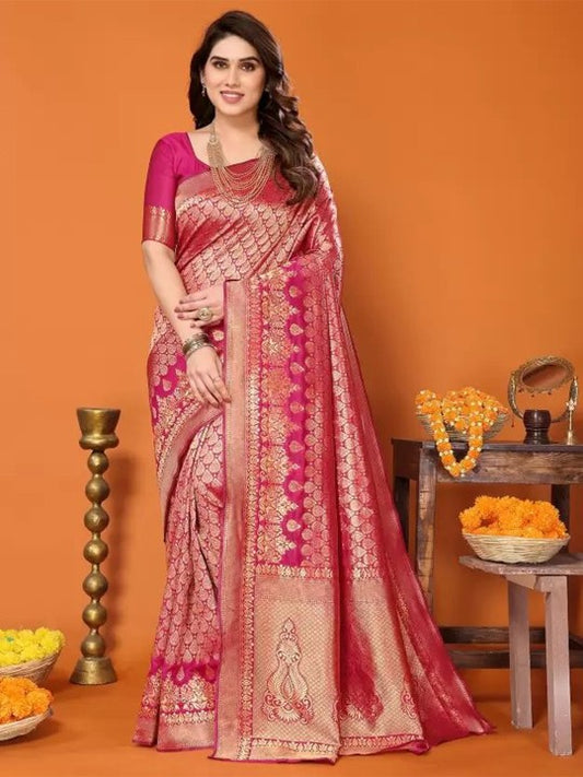 Woven Design Pure Silk Fusion Saree