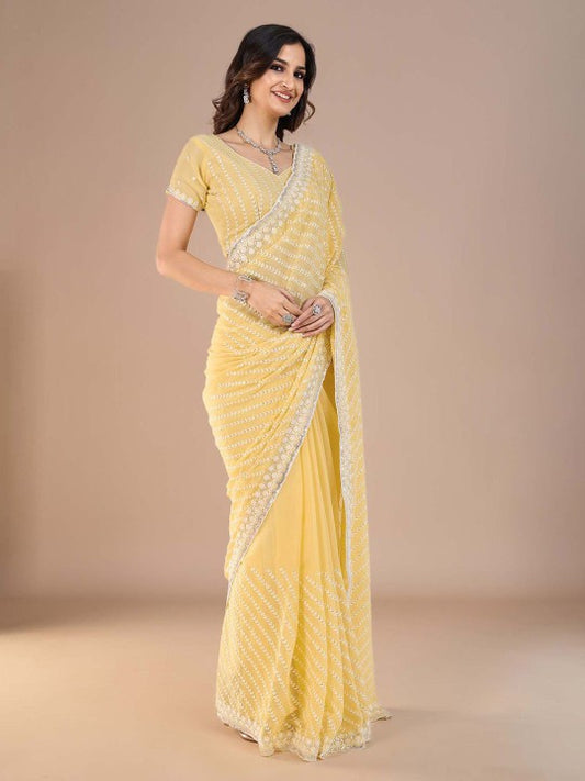Floral Sequinned Saree