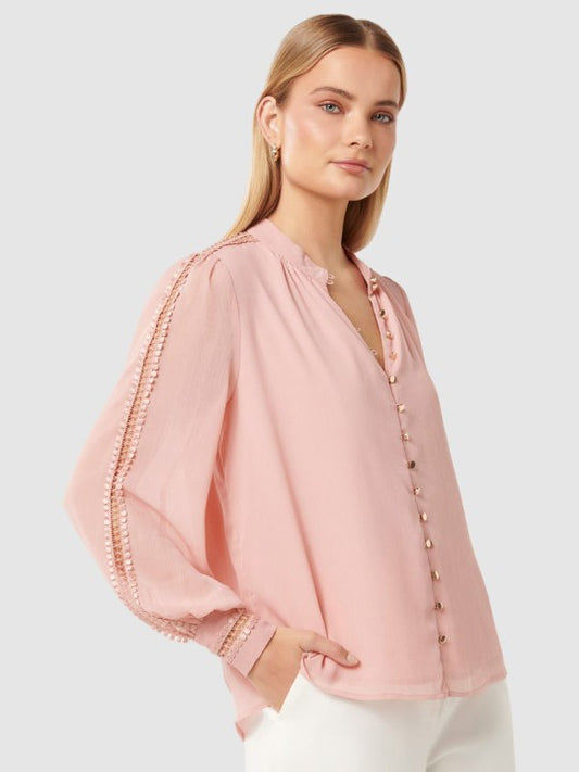 Women Bishop Sleeves Blouson Top