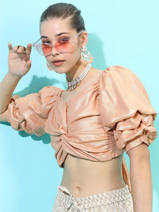 Sweetheart Neck Twisted Styled Back Crop Top
