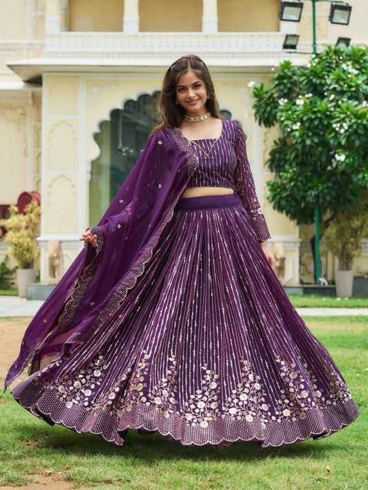 Embroidered Sequinned Ready to Wear Lehenga & Blouse With Dupatta