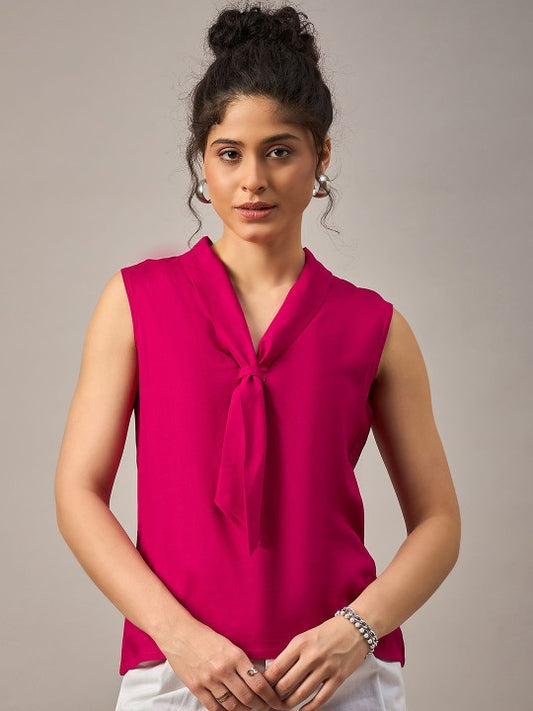 Front Tie Sleeveless Top
