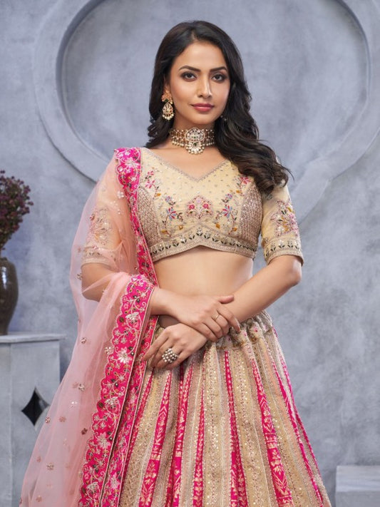 Embellished Sequinned Semi-Stitched Lehenga & Unstitched Blouse With Dupatta