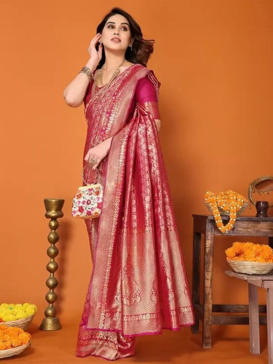 Woven Design Pure Silk Fusion Saree