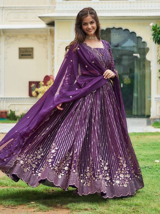 Embroidered Sequinned Ready to Wear Lehenga & Blouse With Dupatta
