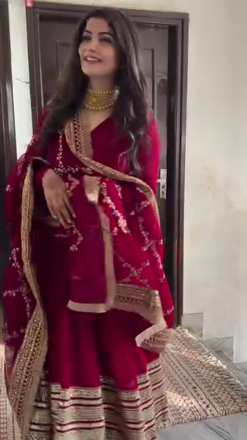 Solid Anarkali Kurta, Bottom & Dupatta Set