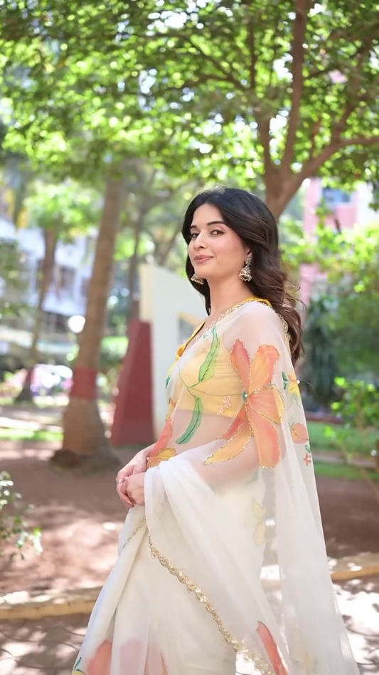 Floral Organza Saree