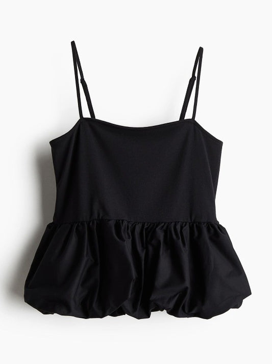 Bubble-Hem Strappy Top